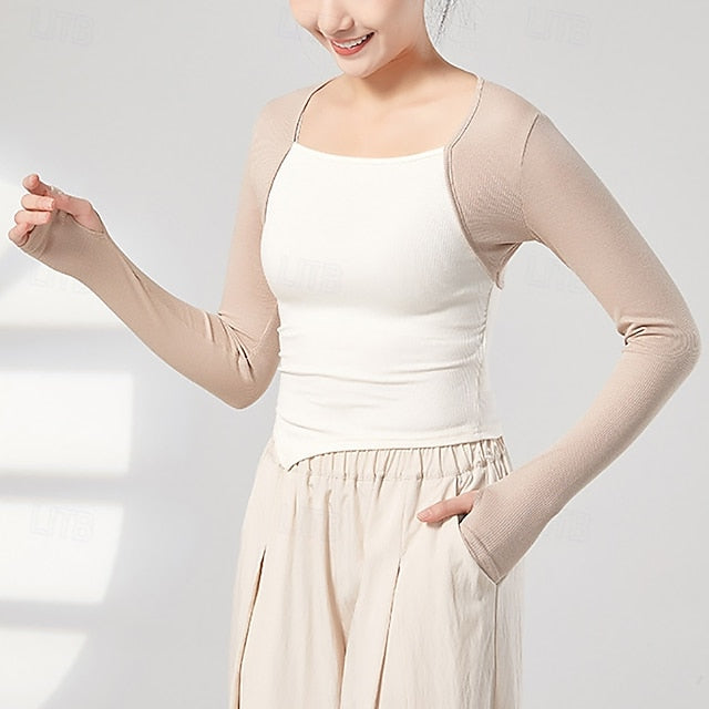 Activewear Top Pure Color Splicing Women's Performance