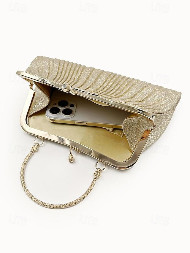 Glitter Evening with Women's Vintage Clutch Purse Pleated