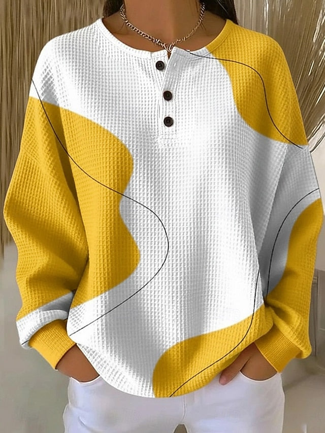 Women's Pullover Sweatshirt Abstract Casual Long Sleeve