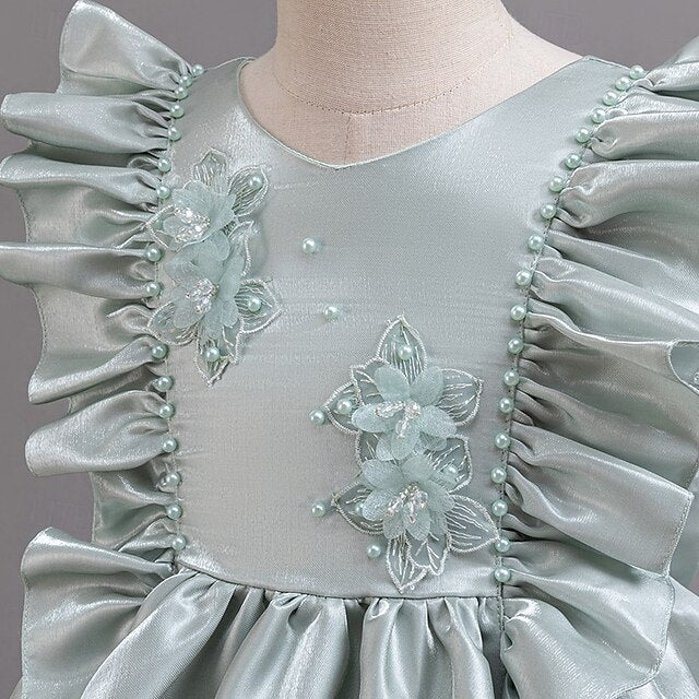 Party Sleeveless Toddler Wedding Girls' Floral Dress