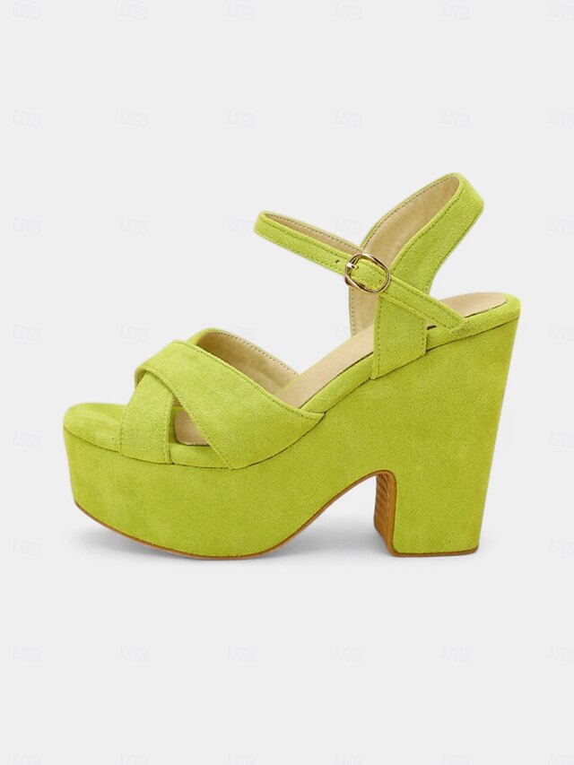 Sandals Ankle Pink Platform with Strap Hot Suede Women's -