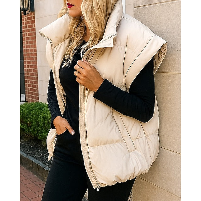 Women's Winter Coat Fleece Vest Winter Vest Lounge Top with