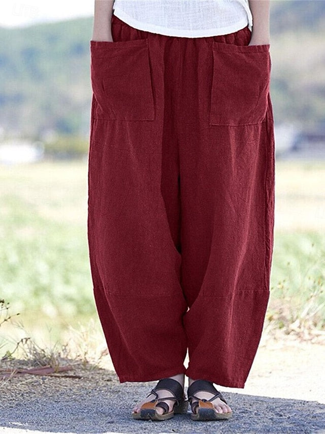 Women's Wide Leg Pants Trousers Streetwear Casual Long High