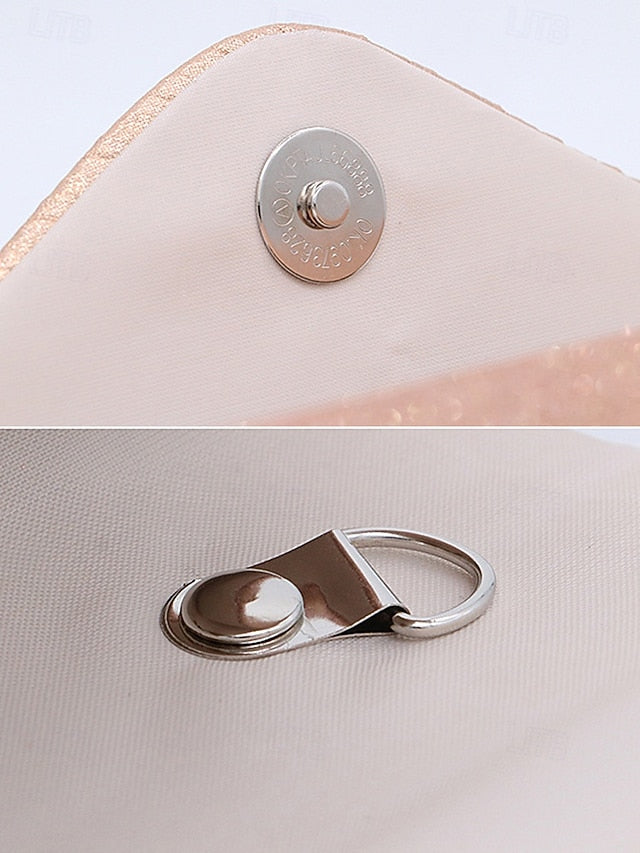 Clutch – with Evening Design Champagne Bag Pleated Glitter