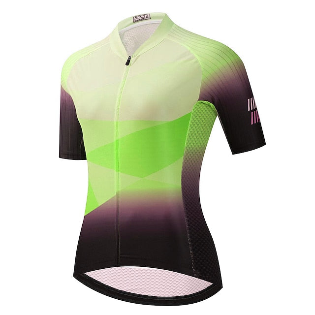Women's Cycling Jersey Geometric Short Sleeve Bike Jersey
