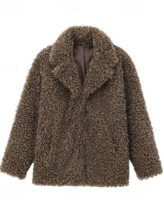 Teddy Women's Warm Faux Comfortable Fur Furs Coat