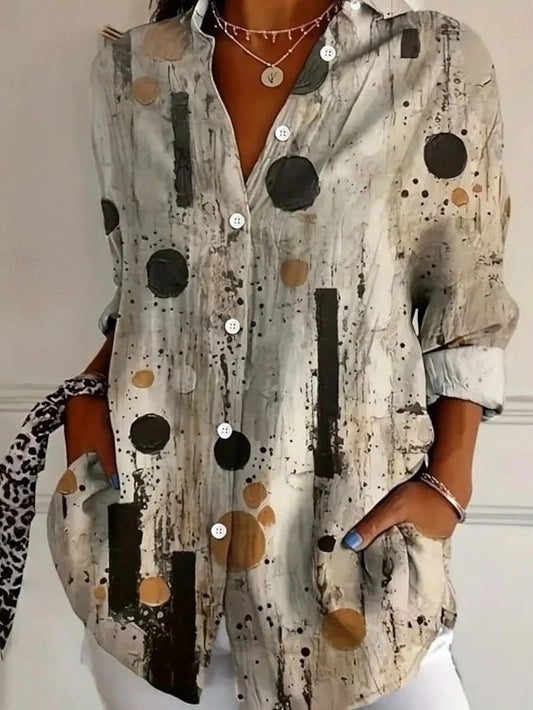 Women's Shirt Linen Like Breathable Lightweight Ombre