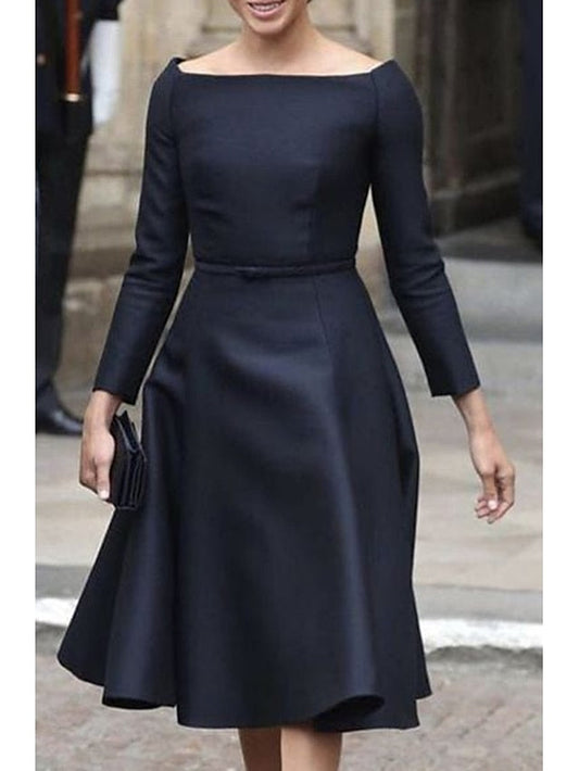 Jewel Simple Mother of Tea Dress the Bride A-Line Elegant Neck