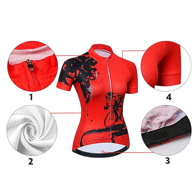 Women's Cycling Jersey Geometric Patterned Novelty Short