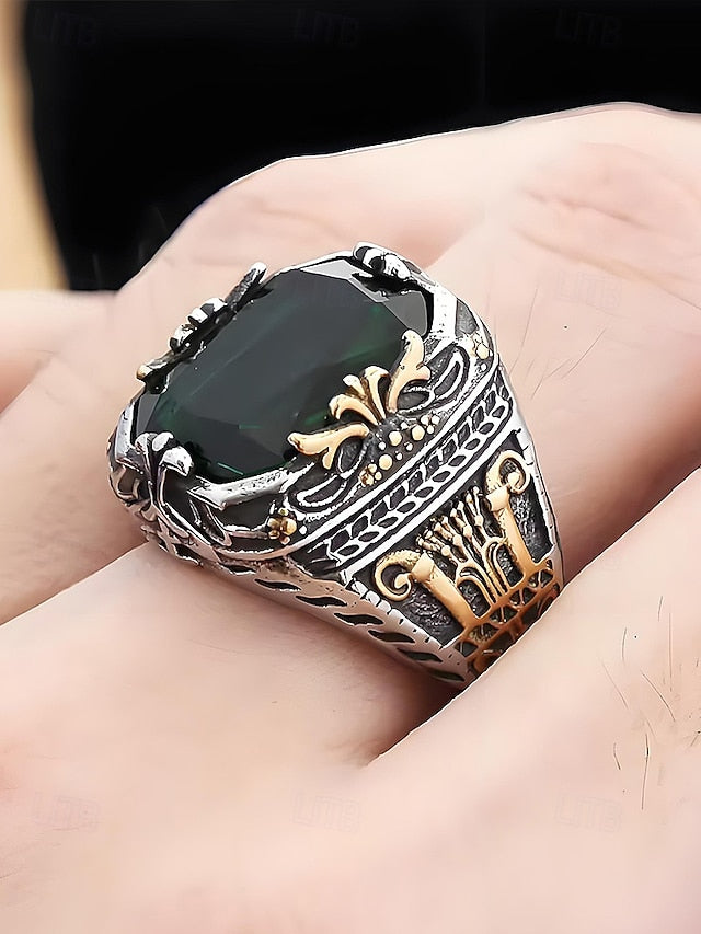 Alloy Gemstone Men's Ring
