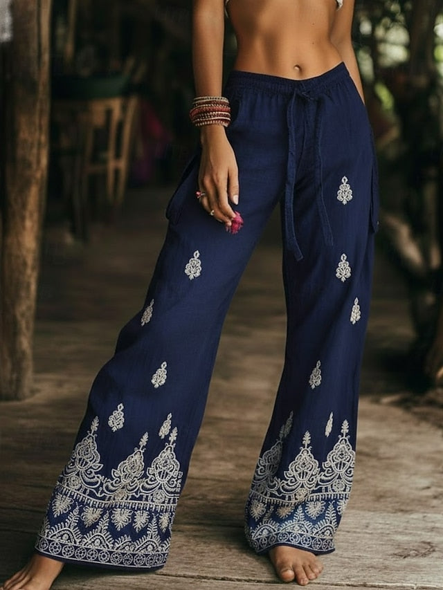 Women's Wide Leg Pants Trousers Vacation Streetwear Casual