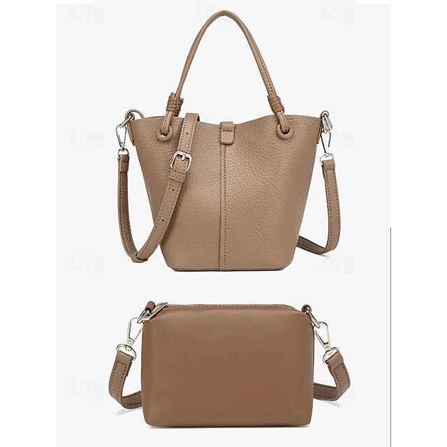 with Pouch Bucket Leather Stylish Bag – Women's Matching