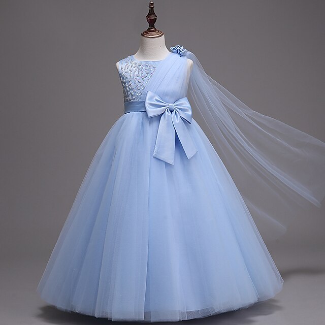 Girls' Kids Colored Flower Solid Dress Girl