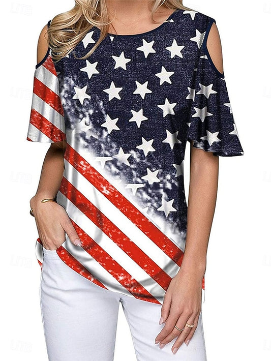 Independence Day Patriotic Shirt Women's T Shirt Flag