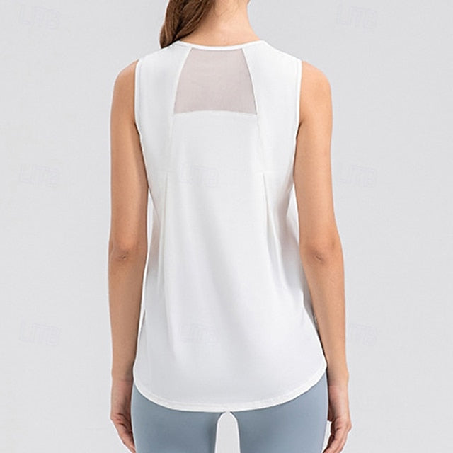 Women's Solid Colored Tank Top Workout Tops Elastic