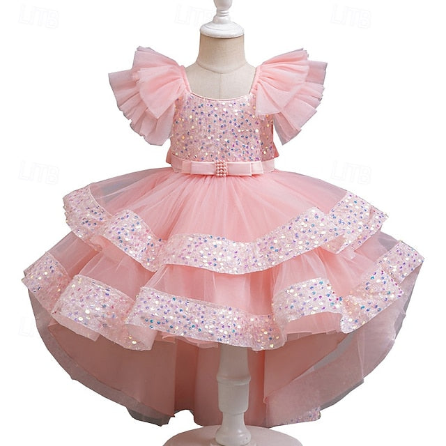 Wedding Dress Sleeveless Girls' Special Kids Party Sequin