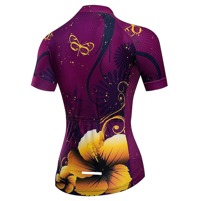 Women's Cycling Jersey Graphic Floral Botanical Funny Short