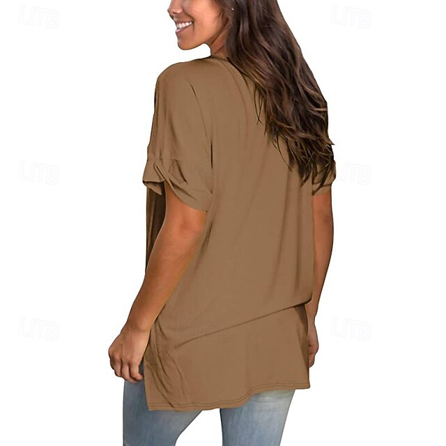 Women's T Shirt Tee Top Solid Color Graphic Plain Fashion