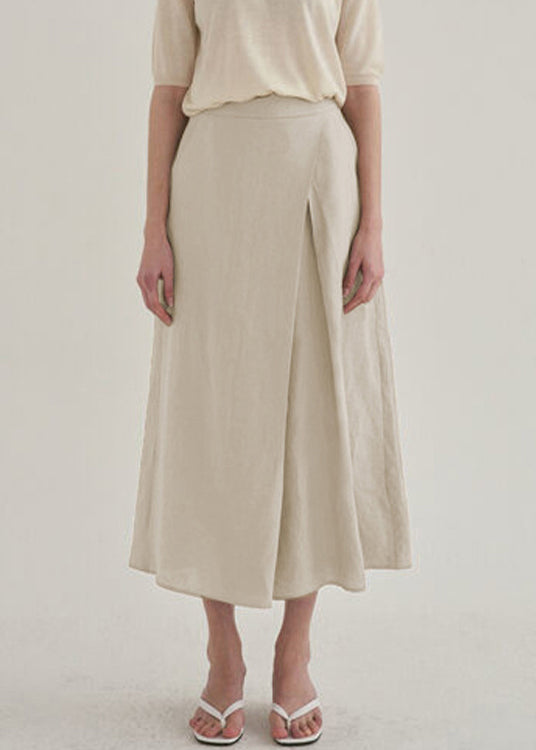 Linen Spring Waist Leg French Pants High Wide