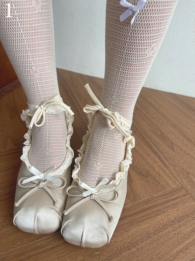 /Lace Nude Pattern Tights Hollow-out Socks Trim Butterfly