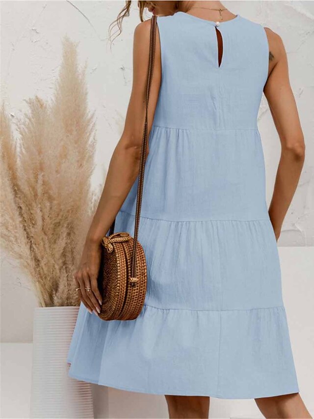 Women's Light Blue ArmyGreen Black Summer Spring Mini Dress