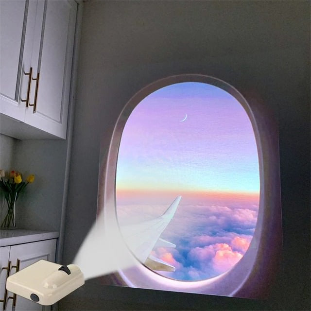 Airplane Window Wall Projector