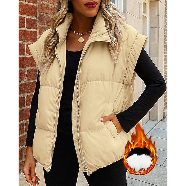 Women's Winter Coat Fleece Vest Winter Vest Lounge Top with