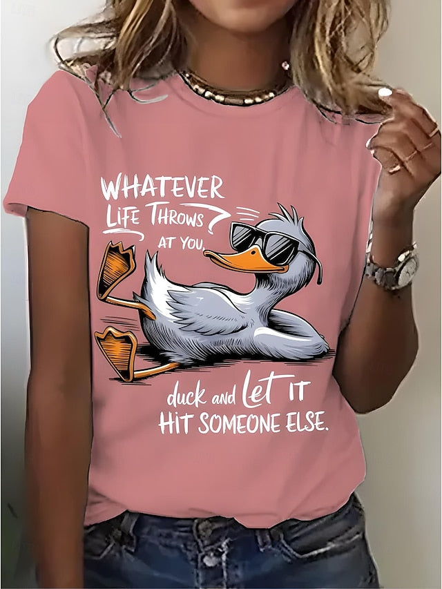 Women's T Shirt Print Graphic Animal Bird Vintage Stylish
