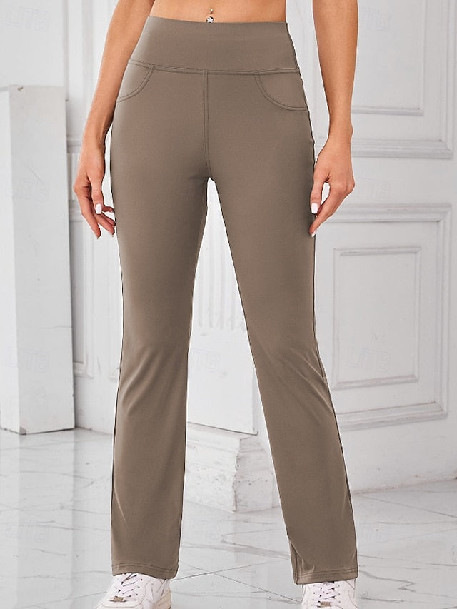 Women's Flare Chinos Streetwear Basic Casual Full Length