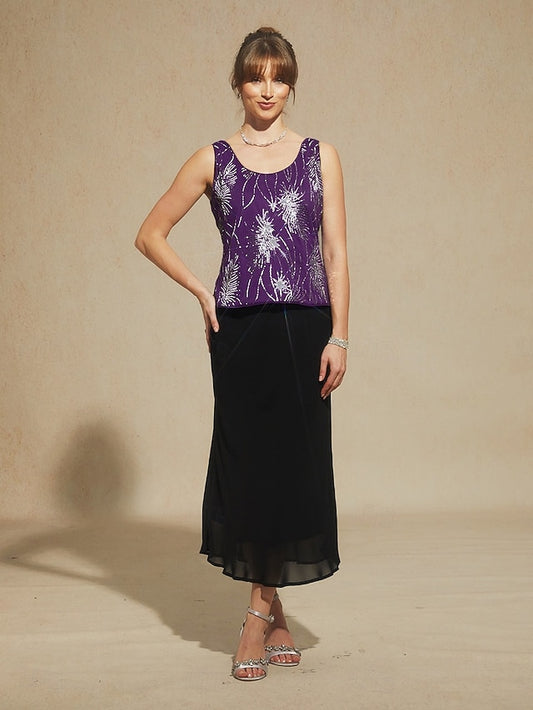 omen's Twinset Blouse Dressy Tops Evening Tops Feather