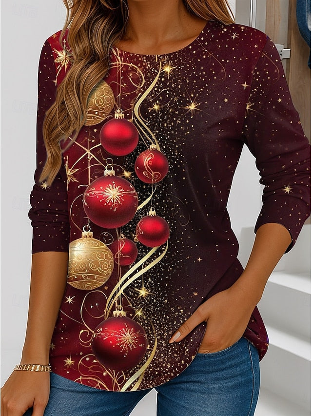 New Year Women's T Shirt Print Graphic Fashion Modern Long