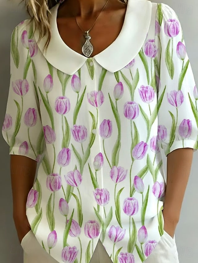 Women's Shirt Floral Graphic Elegant Bohemia Vacation V