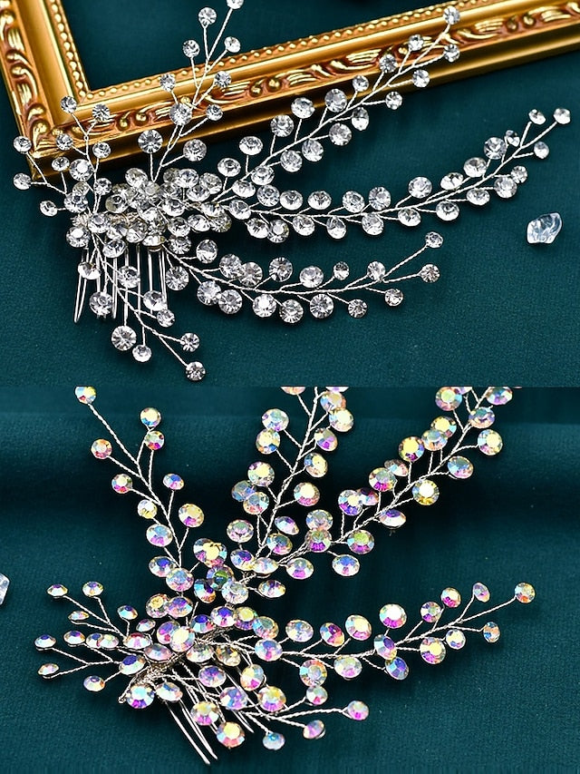 Bridal Elegant Hair Accessory Crystal and Rhinestone Flower –