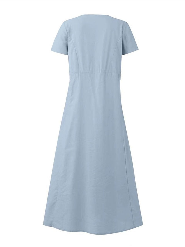Women's Pink Sky Blue khaki Summer Maxi long Dress Maxi