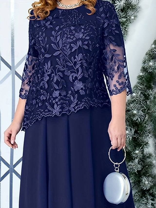 Dress Plus Elegant of the A-Line Curve Bride Size Mother