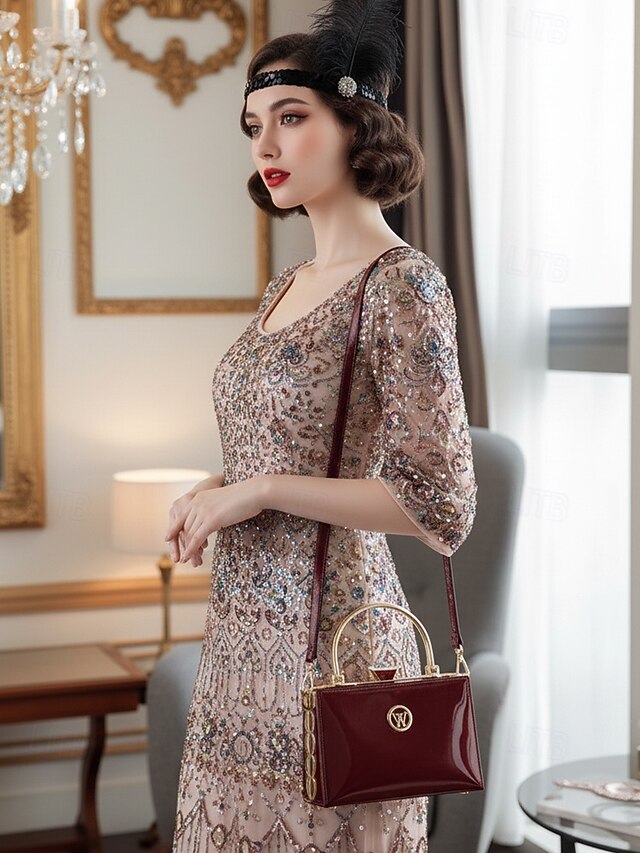 Gold Patent Women's Burgundy Handbag Evening with Leather