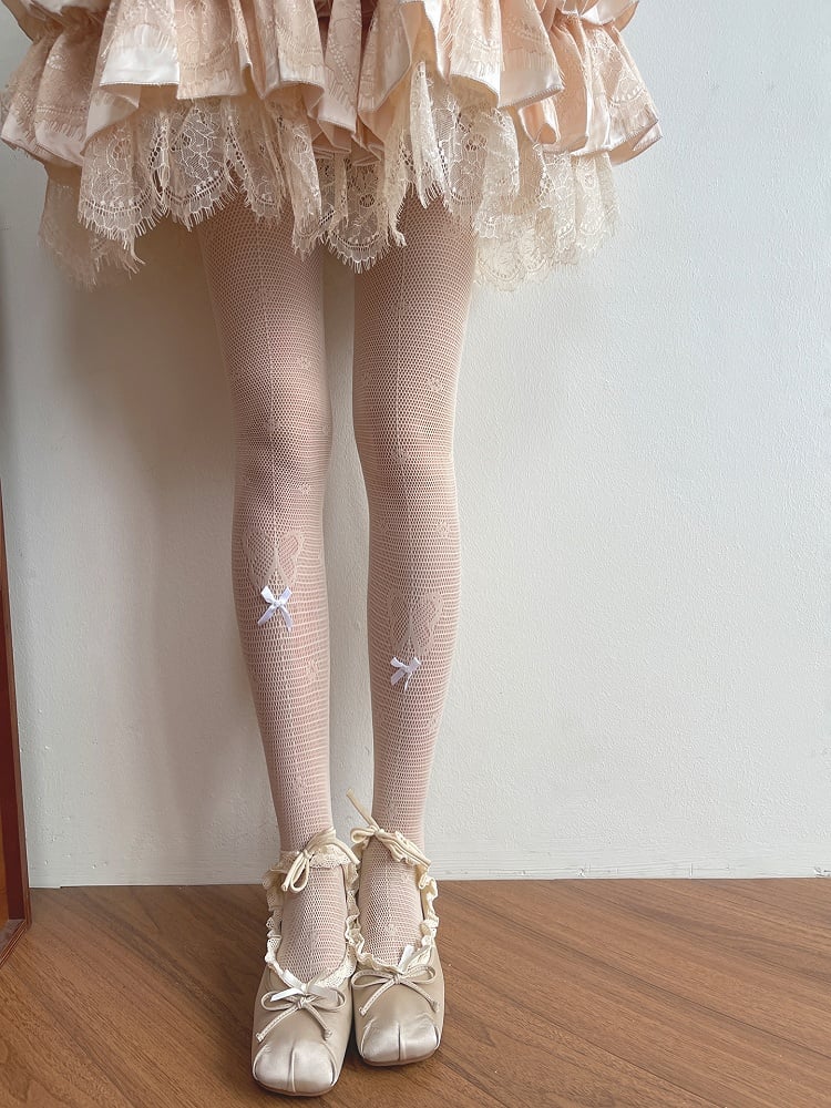 /Lace Nude Pattern Tights Hollow-out Socks Trim Butterfly