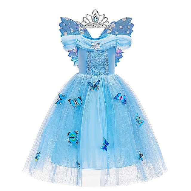 Tulle Elsa Party Frozen Theme Princess Costume Flower Girl Dress