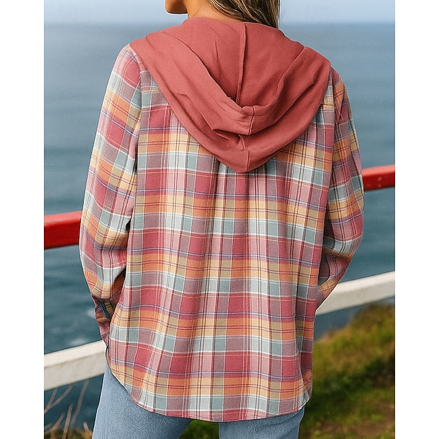 Women's Fall Outfits Shirts Jacket Coats Hooded Long Sleeve