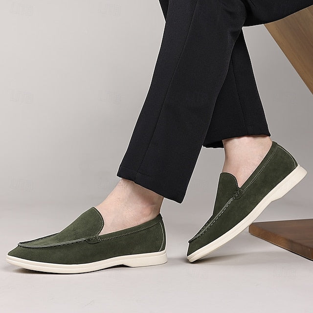 Blue – Faux Men's Loafers Slip-On Light Breathable Casual