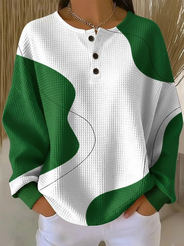 Women's Pullover Sweatshirt Abstract Casual Long Sleeve