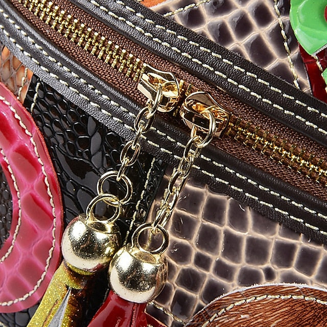 Bag Bohemian Shoulder - Women's Leather Patchwork Colorful