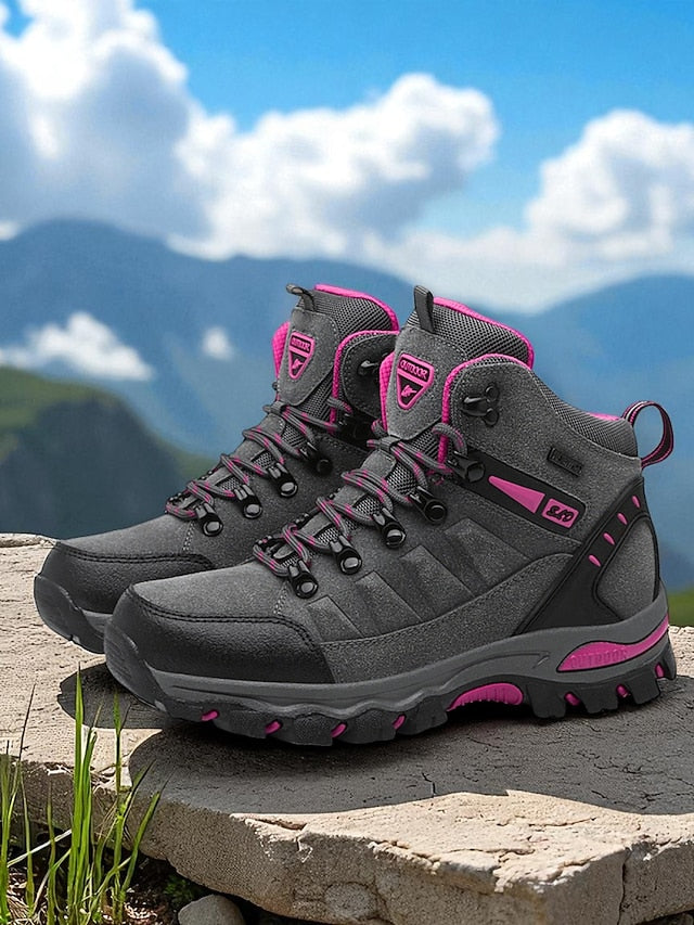 Women's Waterproof Hiking Boots – Purple High-Top Outdoor