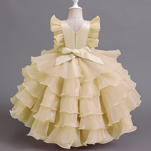 Dress Floral Girls' Asymmetrical Party Kids