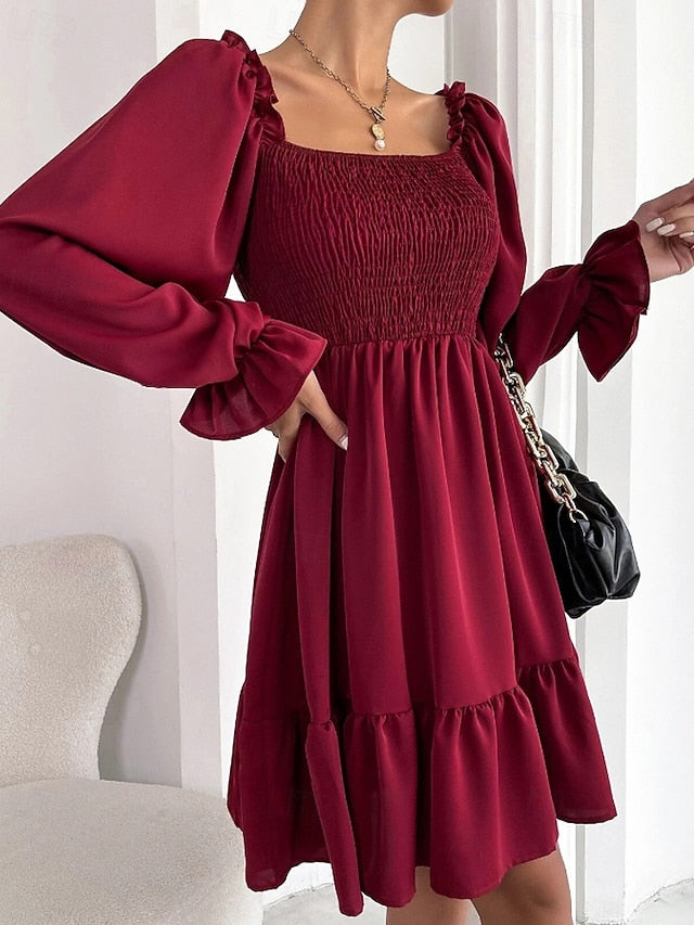 Women's Mini Dress Peplum Dresses Ruched Dress Modern
