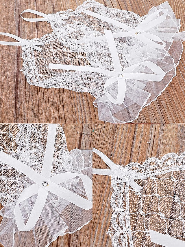 Wedding Elegant Gloves White Lace Fingerless Bridal –