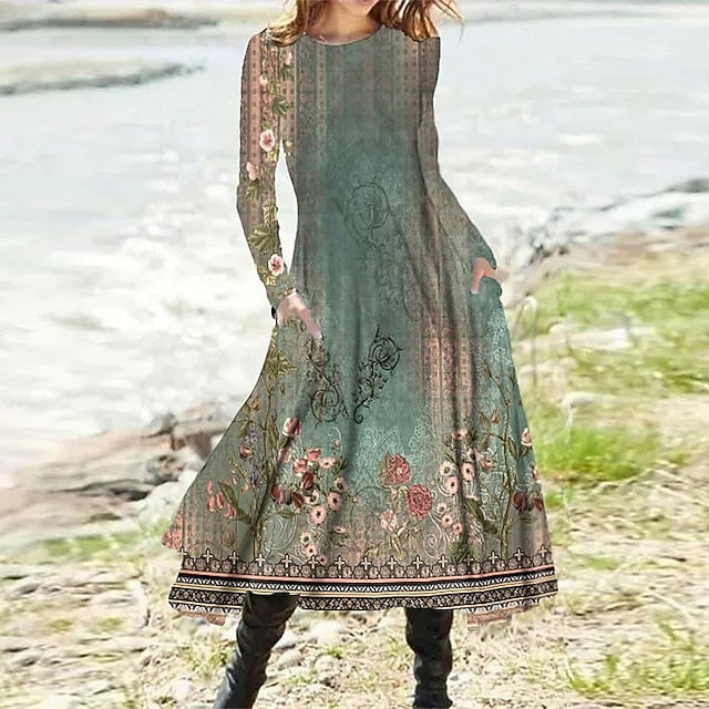 Women's Midi Dress Casual Dress Winter Dress Swing Dress