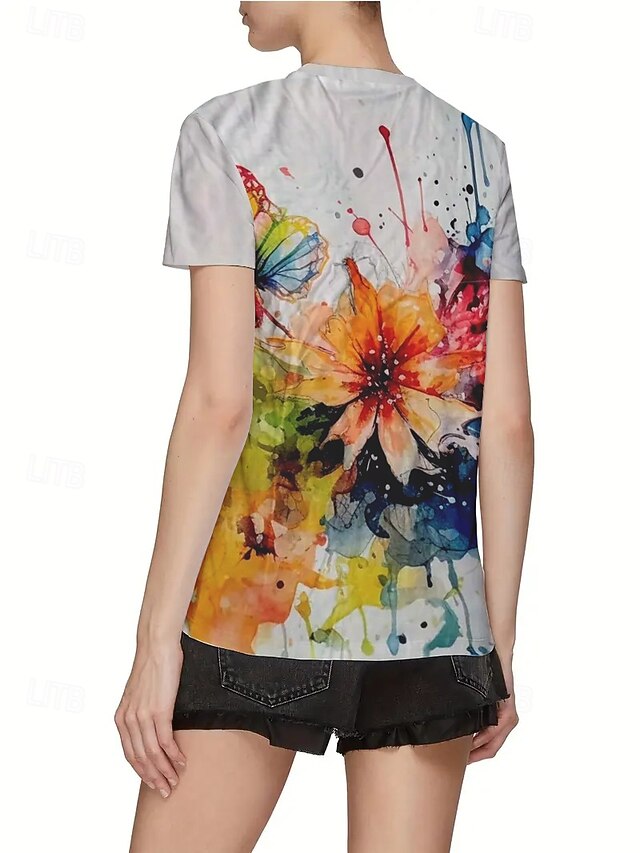 Women's T Shirt Summer Tops Print Graphic Oil painting