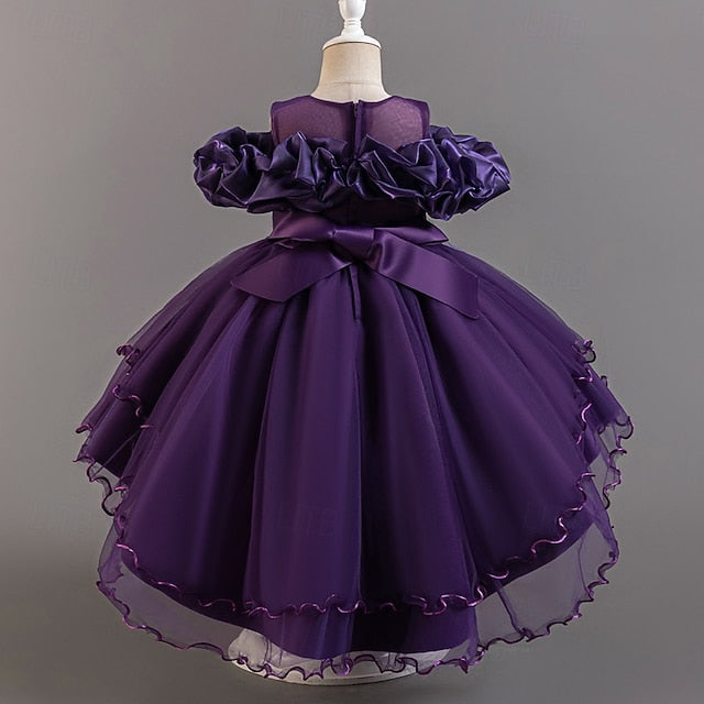 Flower Kids Dress Party Sleeve Floral Wedding Short Girls'