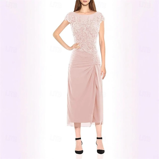 / Trumpet of the Mermaid Bride Simple Crew Dress Elegant Mother